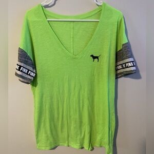 PINK VS Neon V-neck tee